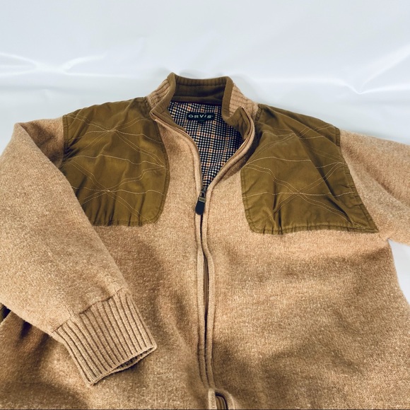 Orvis Men’s tweed Wool Zip Bomber Jacket - Picture 12 of 14